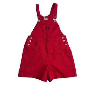 Vintage Jordache Red Denim Overalls Girls XL 14/16 90s Bib Dungarees Retro